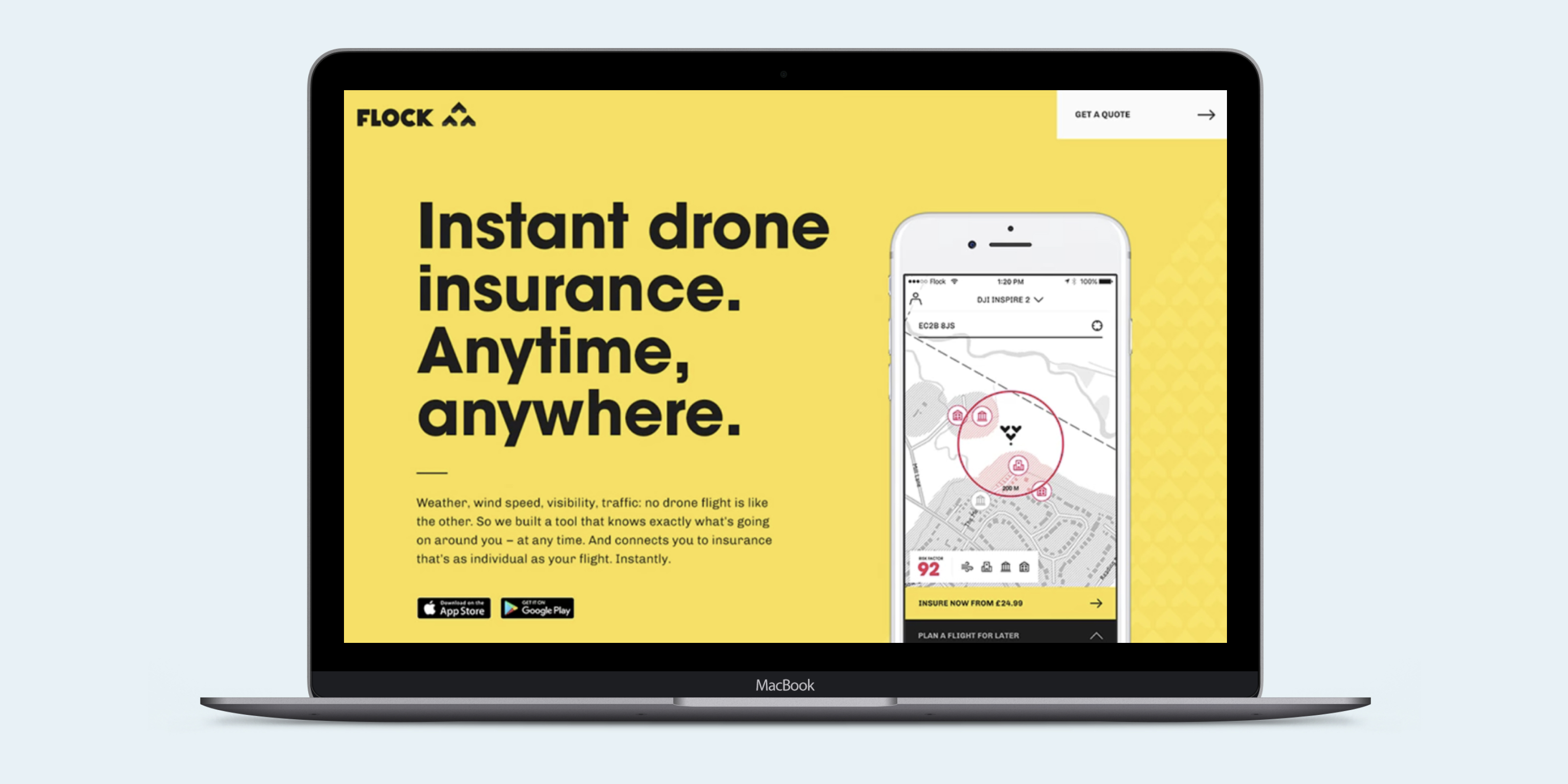 A screenshot of the Flock website